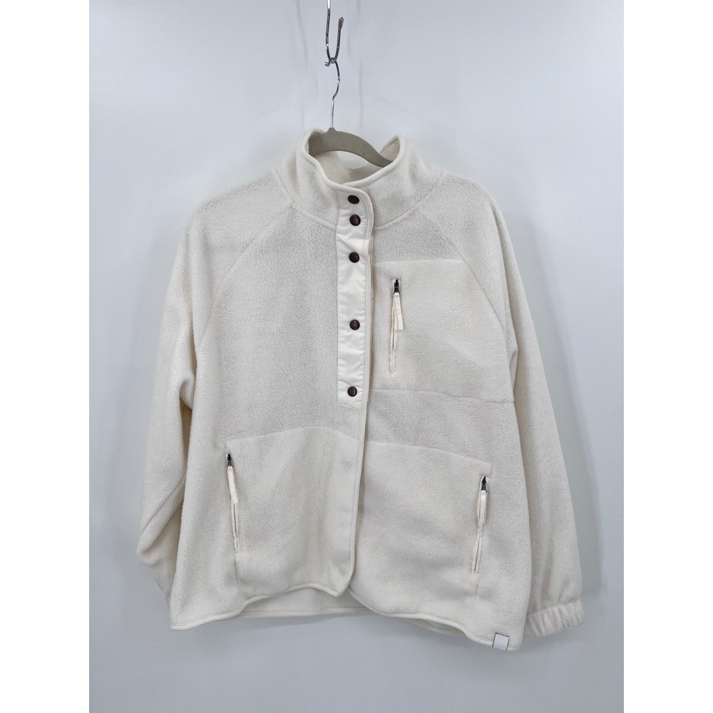 LIV Outdoor XL Heavyweight Fleece Cream White Sherpa Snap Button Up Jacket